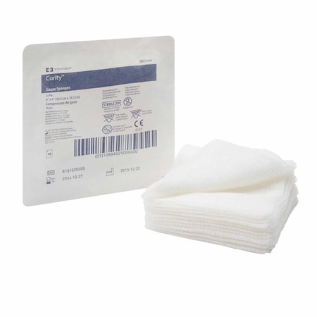 Curity Gauze Sponge 4 X 4 Inch 10 per Tray Sterile 12-Ply Square, 1280PK 6939